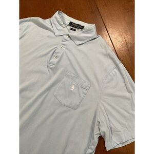 POLO RALPH LAUREN 100% COTTON POLO Sz Extra Large Classic Fit Light Blue Shirt